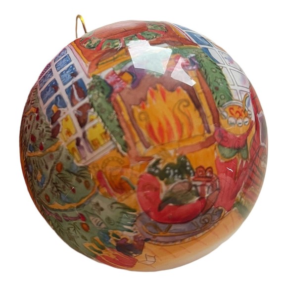 Vtg 2000 Fannie May Candy Christmas Ornament Ball in Velvet Box Snowman Gifts - Picture 2 of 9